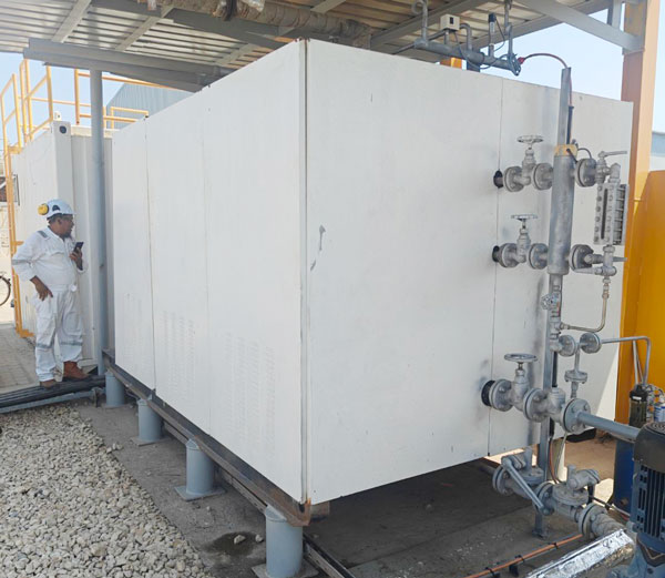 Caldera de vapor electrica WDR horizontal de 1 ton instalada en Qatar