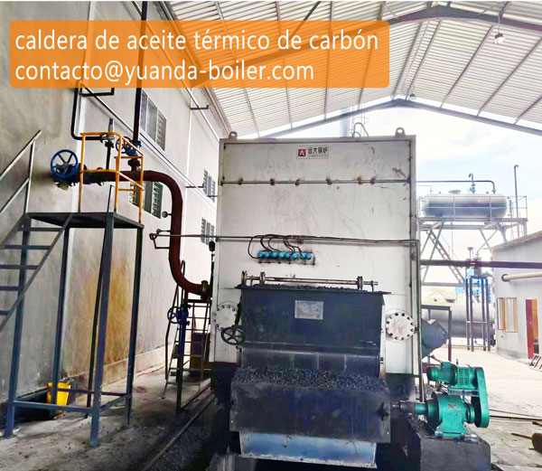Caldera de Fluido Termico Alimentada con Carbon y Madera de 2100kw